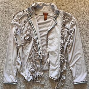 Suede Tan Fringe Jacket